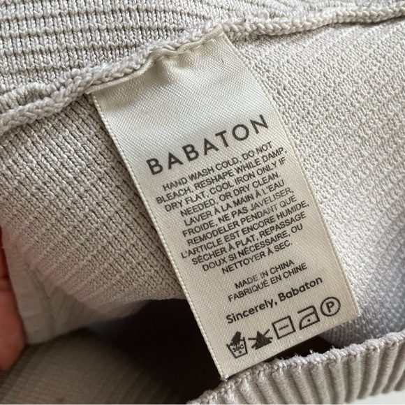 Babaton Sculpt Knit Tank Squareneck Ribbed Top Cropped Crop Shirt Light Grey - Picture 7 of 7